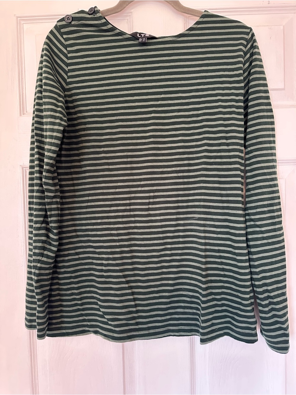 long tall sally Striped Long-Sleeve Crewneck Shirt